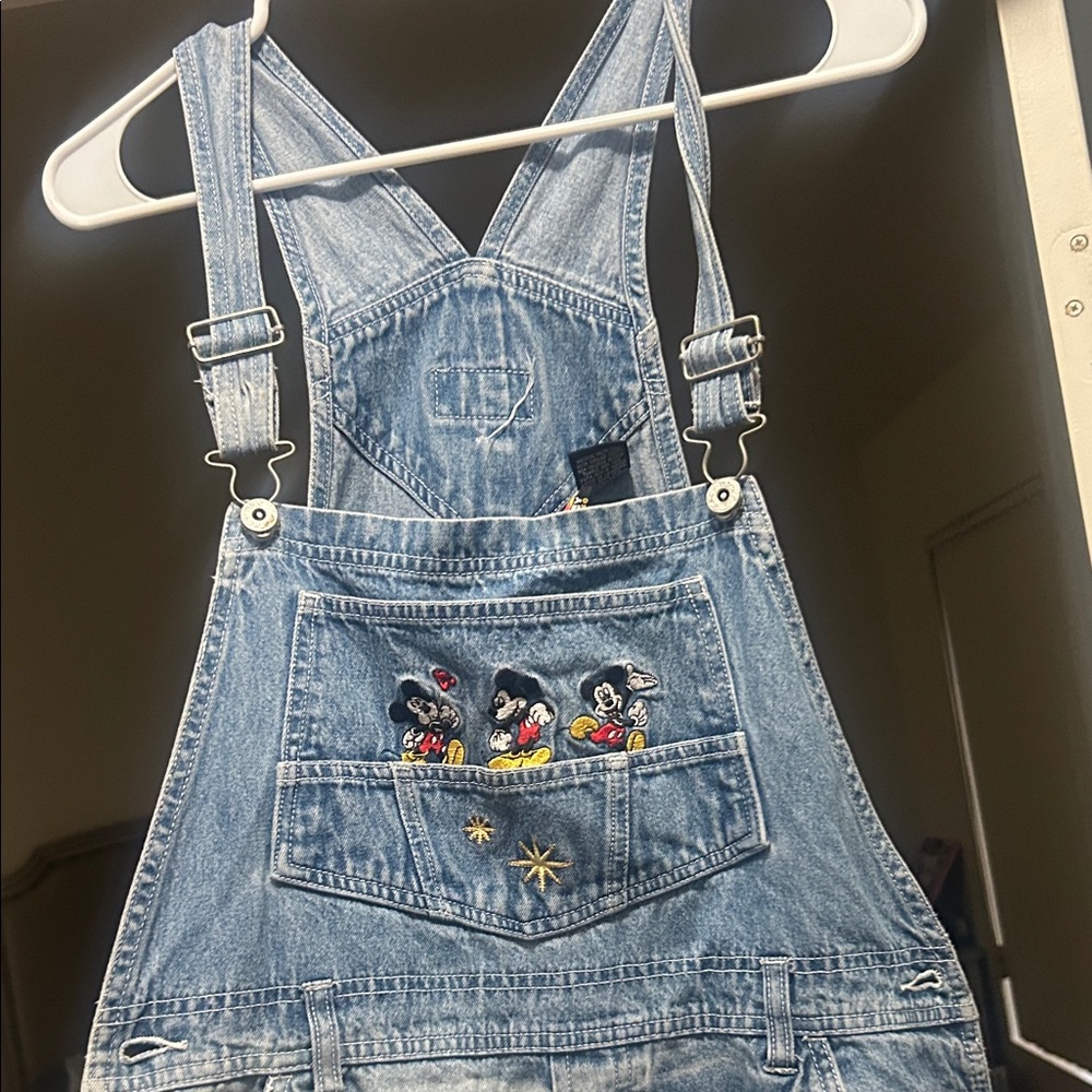 Disney  Light Blue Overalls with Mickey Design